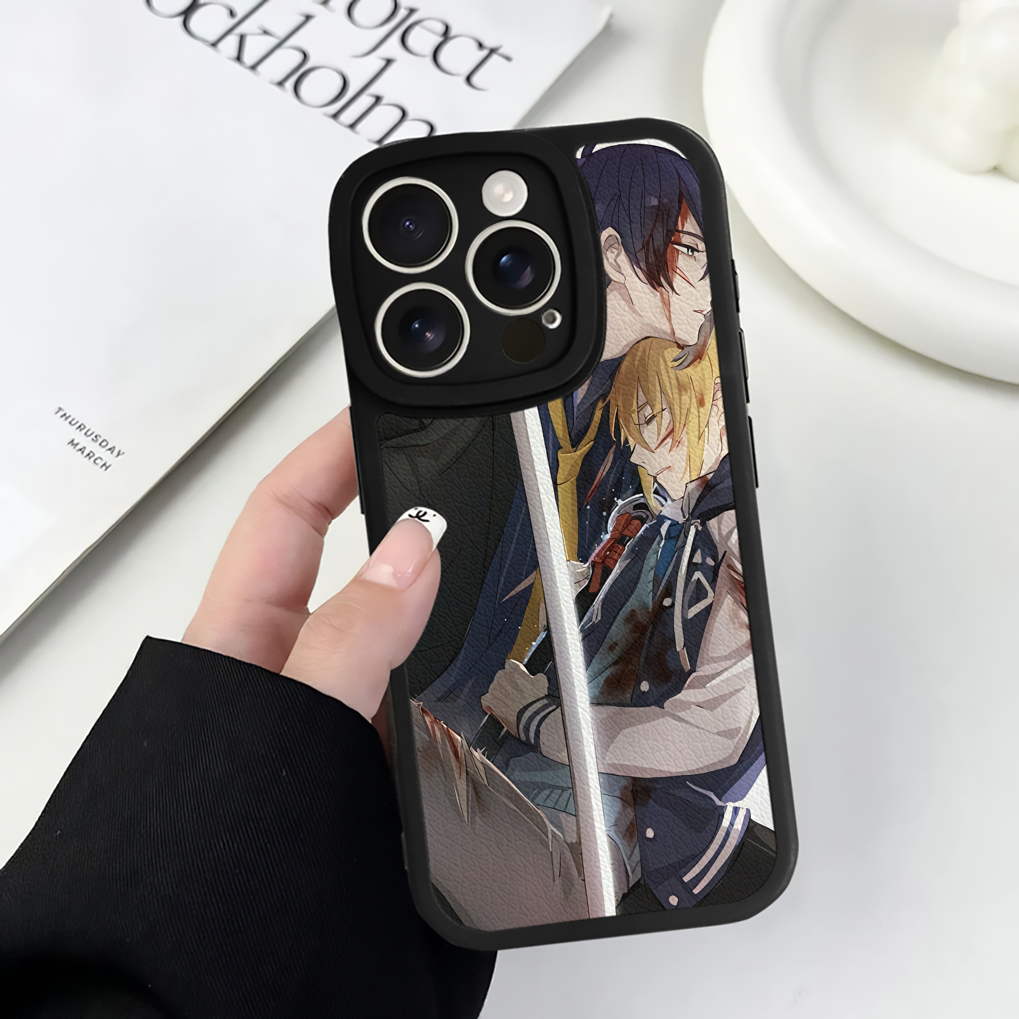（画像用） 刀剣乱舞 Touken Ranbu 【iPhone 16シリーズ対応】シリコンスマホケース（レザー調） 材質：シリコン